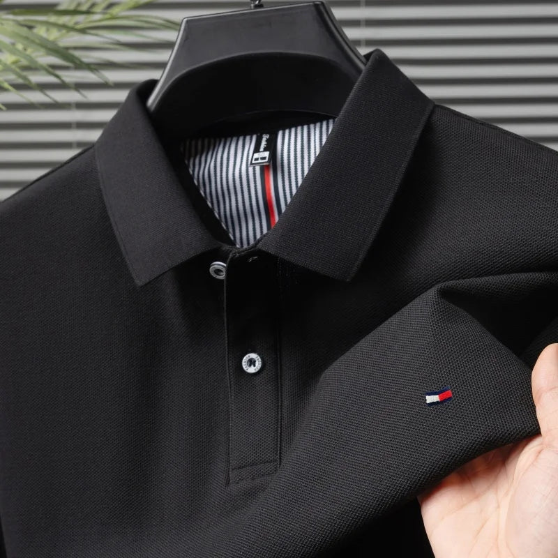 100% pure cotton summer new men's short sleeve high-end custom brand POLO shirt designer exquisite embroidery T-shirt casual top