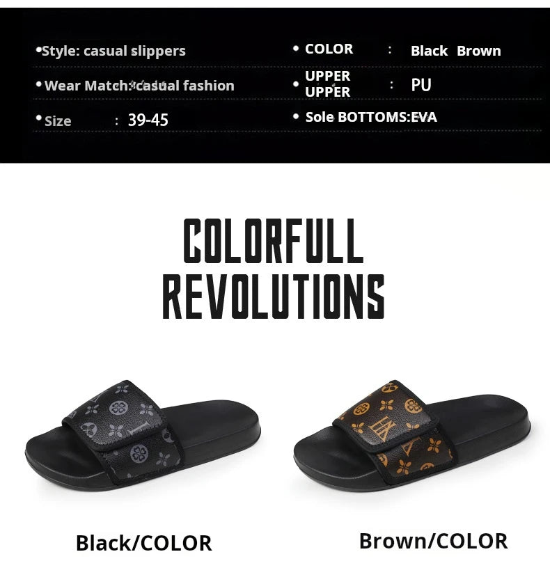 Man Sandal House Slippers Men's Genuine Leather Sandals Comfortable  Man Summer Shoes Sale Genuine Mens Slipper Flip Flop Slides