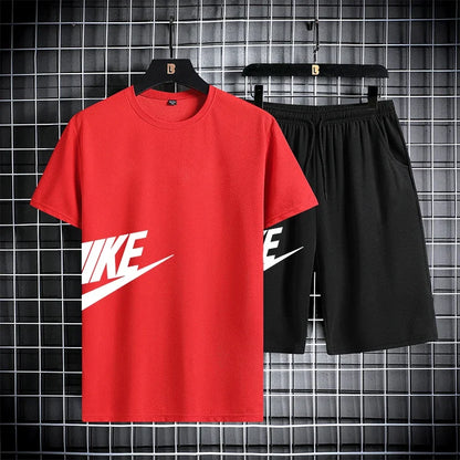 2025 New Fashion Casual Trend Men's Sportswear Set - short-sleeved T-shirt and summer outdoor sports shorts set, running set, tw