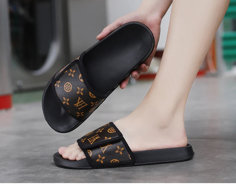 Man Sandal House Slippers Men's Genuine Leather Sandals Comfortable  Man Summer Shoes Sale Genuine Mens Slipper Flip Flop Slides