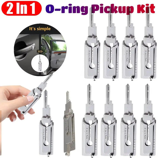 SS001 Stainless Steel Key Decoder 2 In 1 Precision Hook & Pick Set Lock Decoder O-ring Pickup Kit Maintenance Repair Hand Tools