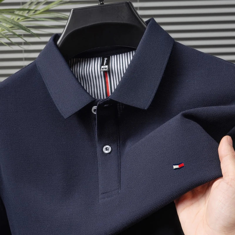 100% pure cotton summer new men's short sleeve high-end custom brand POLO shirt designer exquisite embroidery T-shirt casual top