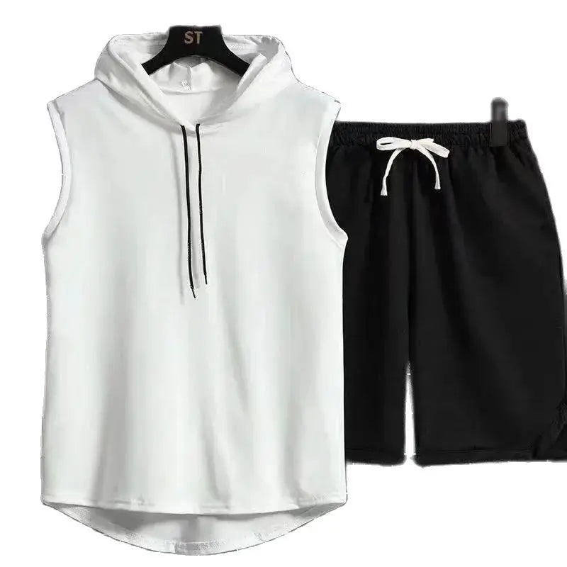 New Summer Men's Two Piece Set Casual T-Shirt and Shorts Set Men Women Sports Suit Fashion Short Sleeve Tracksuit Hooded T-shirt