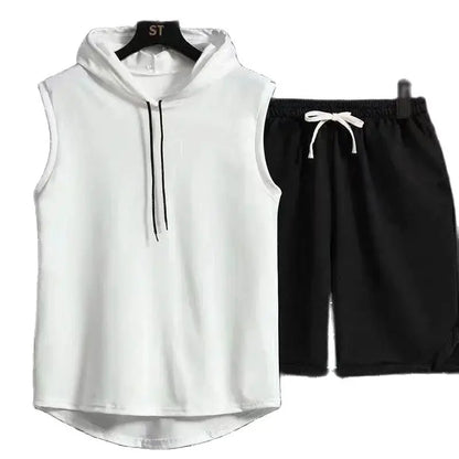 New Summer Men's Two Piece Set Casual T-Shirt and Shorts Set Men Women Sports Suit Fashion Short Sleeve Tracksuit Hooded T-shirt