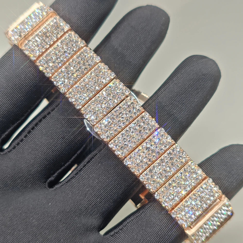 Hot New Luxury Watches For Men Full Diamond Iced Hip Hop Stylish Quartz Watch For Male Waterproof Calendar Men's Wristwatches