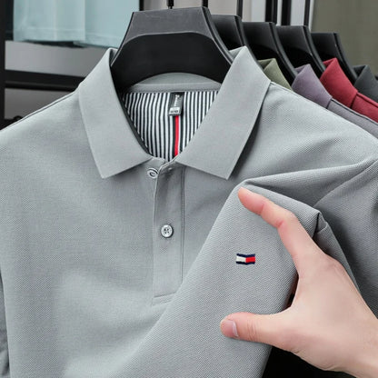 100% pure cotton summer new men's short sleeve high-end custom brand POLO shirt designer exquisite embroidery T-shirt casual top