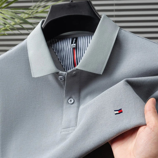 100% pure cotton summer new men's short sleeve high-end custom brand POLO shirt designer exquisite embroidery T-shirt casual top