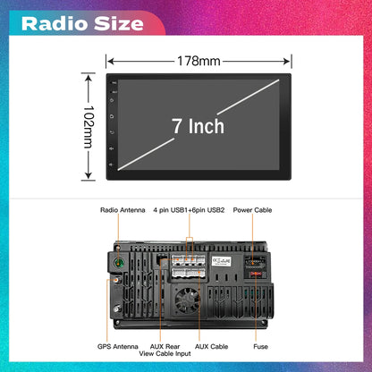 2 Din 2.5D Touch Screen 7Inch Android Car Radio Multimedia Video Player Universal Stereo Carplay For Vw Nissan Hyundai Toyoto