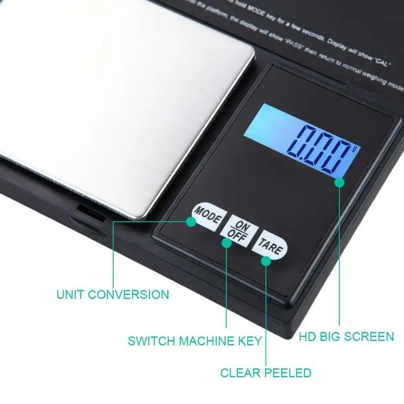 Jewelry Scales for Gold Sterling Silver Digital Scale Gram Electronic Scales 100g/200g/300g/500g X 0.01g/0.1g Mini Pocket