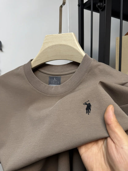 Luxury brand Paul embroidery short sleeved T-shirt 2025 summer new item for men high-quality silk cotton comfortable casual top