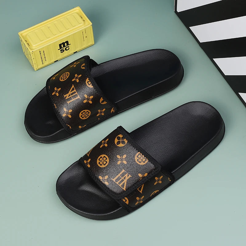 Man Sandal House Slippers Men's Genuine Leather Sandals Comfortable  Man Summer Shoes Sale Genuine Mens Slipper Flip Flop Slides