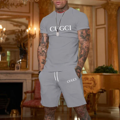 2024 Summer T-shirt, shorts men's casual sports set, fashionable short sleeved casual shopping trend clothing essential for trav