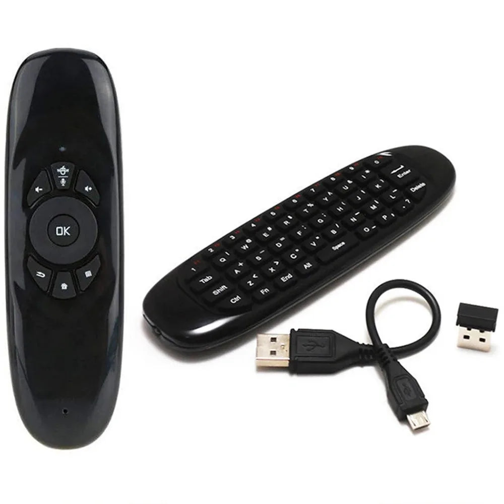 C120 RGB Backlight Fly Air Mouse Gyro Sensor Wireless 2.4G RF Keyboard Remote Control For Android Smart TV Box