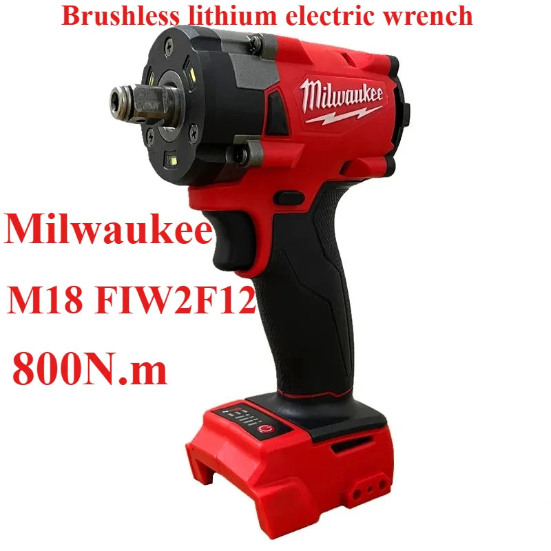Milwaukee 18V Brushless Impact Driver Rechargeable Lithium Battery Impact Wrench 800NM 18V Motor Cordles Screwdriver Power tool