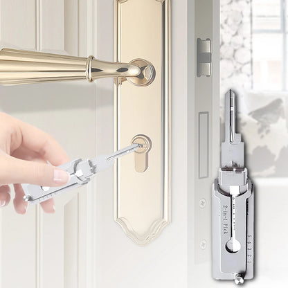 SS001 Stainless Steel Key Decoder 2 In 1 Precision Hook & Pick Set Lock Decoder O-ring Pickup Kit Maintenance Repair Hand Tools