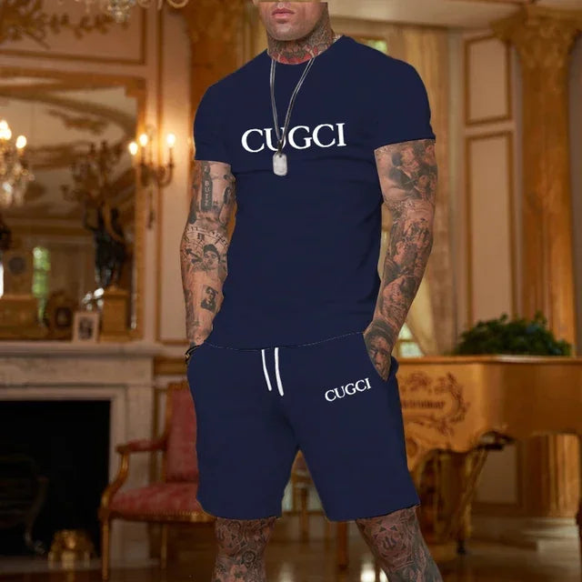 2024 Summer T-shirt, shorts men's casual sports set, fashionable short sleeved casual shopping trend clothing essential for trav