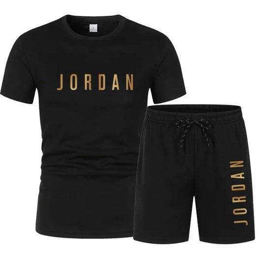 Short Sleeve T-shirt Set + Shorts Men's Young Summer Fashion Casual Sports Two-Piece Set