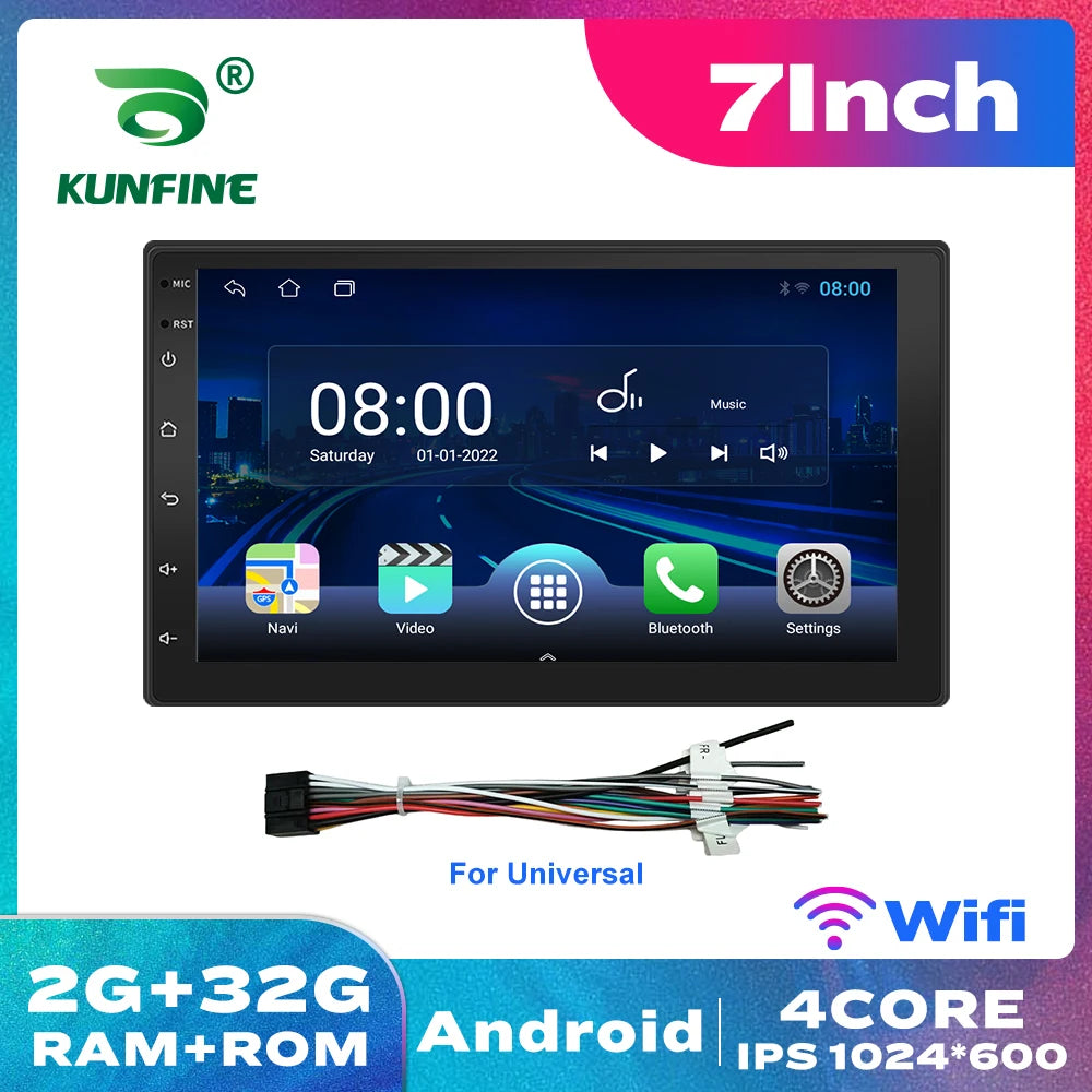 2 Din 2.5D Touch Screen 7Inch Android Car Radio Multimedia Video Player Universal Stereo Carplay For Vw Nissan Hyundai Toyoto