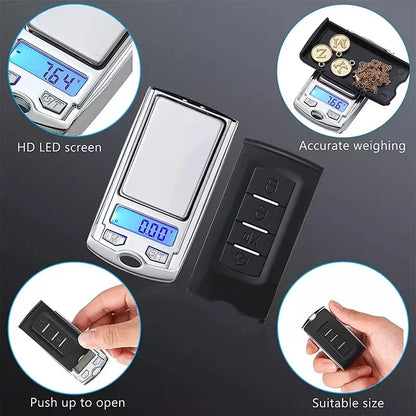 200g/0.01g Precision Jewelry Scale Portable Car Key Mini Scale Mini Digital Pocket Electronic Scale With LCD Display Weigh Tools