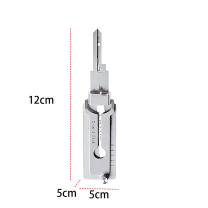 SS001 Stainless Steel Key Decoder 2 In 1 Precision Hook & Pick Set Lock Decoder O-ring Pickup Kit Maintenance Repair Hand Tools