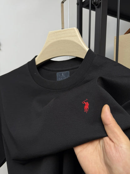 Luxury brand Paul embroidery short sleeved T-shirt 2025 summer new item for men high-quality silk cotton comfortable casual top