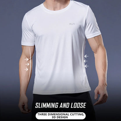 5PCS Men's Solid Color Ultralight Quick Dry Sport T-Shirt, Breathable Lightweight Top For Fitness Training Workout Running Gym