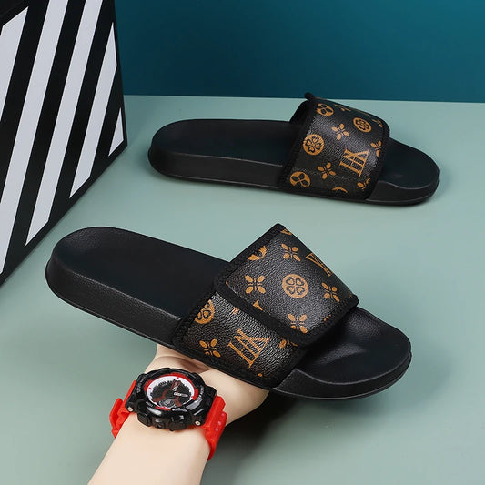 Man Sandal House Slippers Men's Genuine Leather Sandals Comfortable  Man Summer Shoes Sale Genuine Mens Slipper Flip Flop Slides