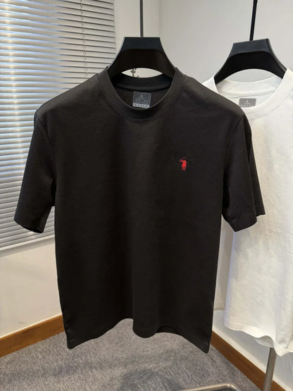 Luxury brand Paul embroidery short sleeved T-shirt 2025 summer new item for men high-quality silk cotton comfortable casual top