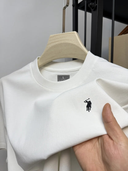 Luxury brand Paul embroidery short sleeved T-shirt 2025 summer new item for men high-quality silk cotton comfortable casual top