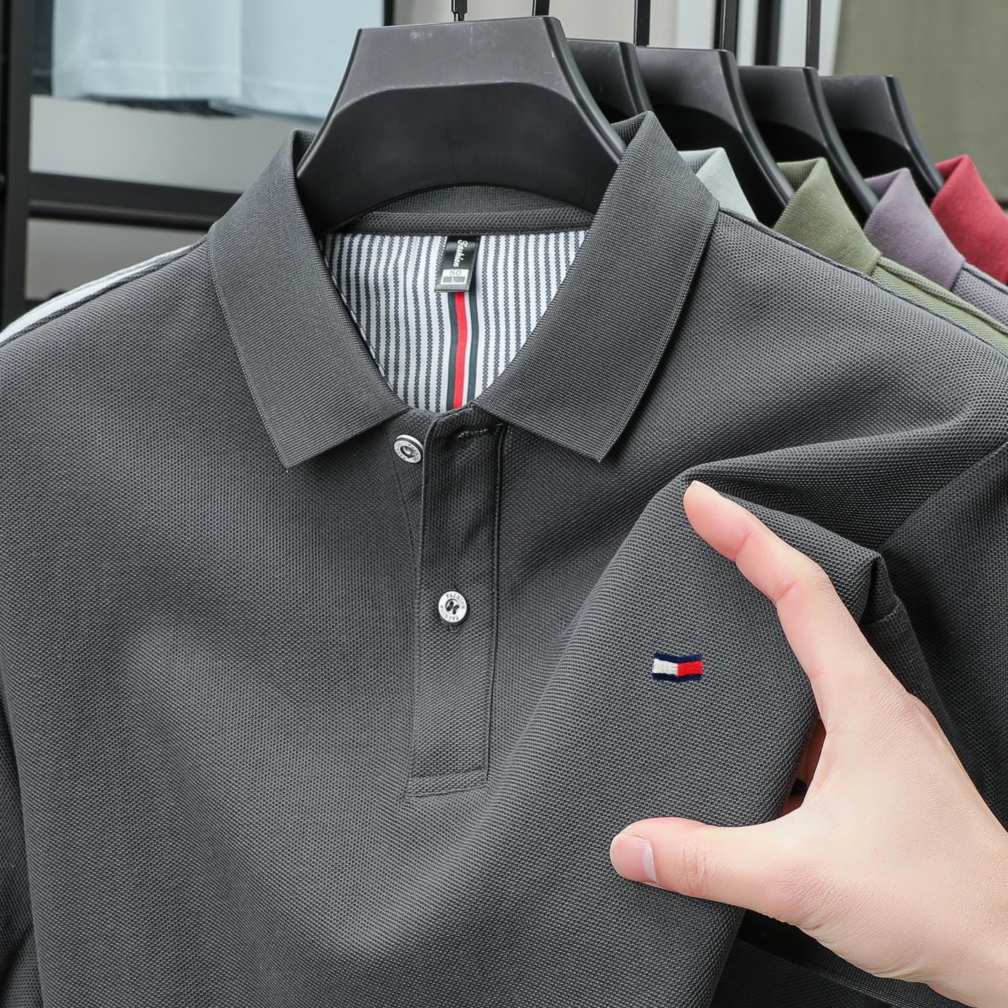 100% pure cotton summer new men's short sleeve high-end custom brand POLO shirt designer exquisite embroidery T-shirt casual top