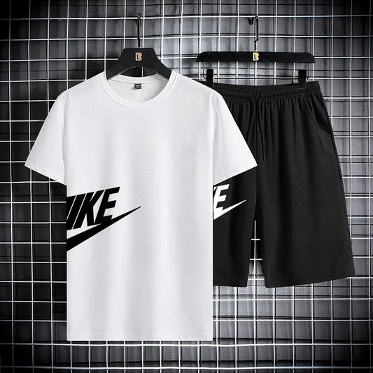 2025 New Fashion Casual Trend Men's Sportswear Set - short-sleeved T-shirt and summer outdoor sports shorts set, running set, tw