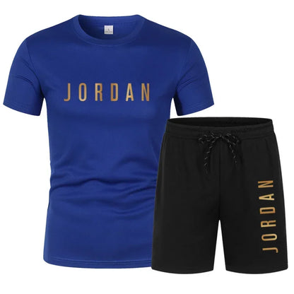 Summer Youth Men's Short sleeved T-shirt+Shorts Set Fashion Trendy Casual Sports Two Piece Set tracksuit men mens clothes