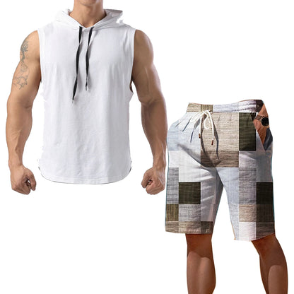 New Summer Men's Two Piece Set Casual T-Shirt and Shorts Set Men Women Sports Suit Fashion Short Sleeve Tracksuit Hooded T-shirt