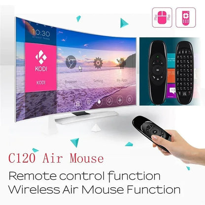 C120 RGB Backlight Fly Air Mouse Gyro Sensor Wireless 2.4G RF Keyboard Remote Control For Android Smart TV Box