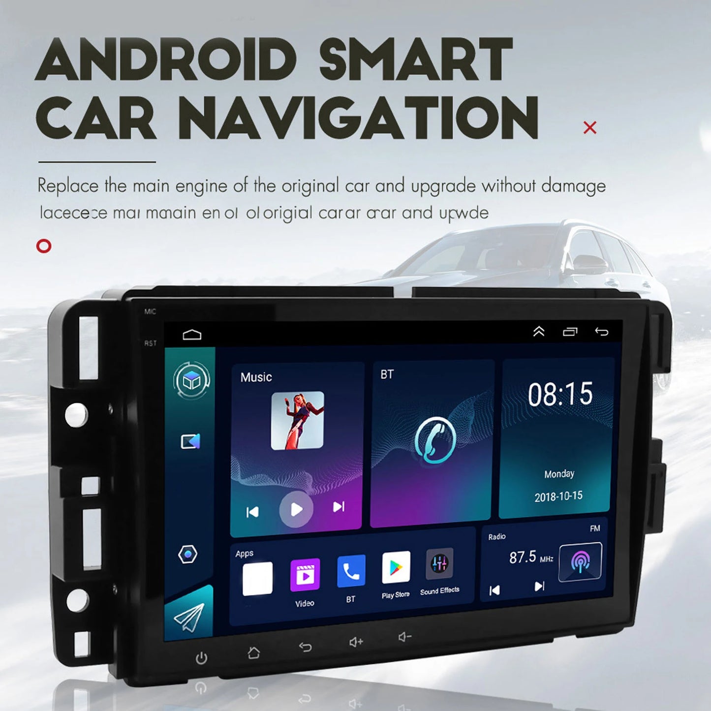 Car Stereo Bluetooth Wireless CarPlay for Android Auto 8in  Touchscreen GPS Navigation for Android 12 Stereo Radio Car Stereo