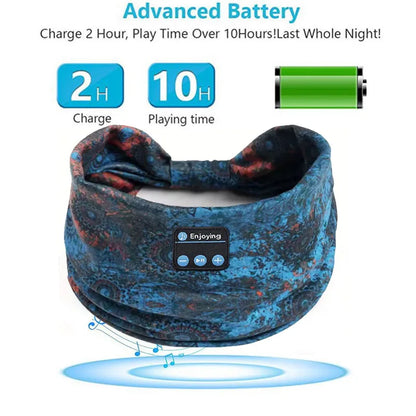 Bluetooth Earphones Sports Sleeping Headband Elastic Wireless Headphones Music Eye Mask Wireless Headset Boho Headband Yoga Work