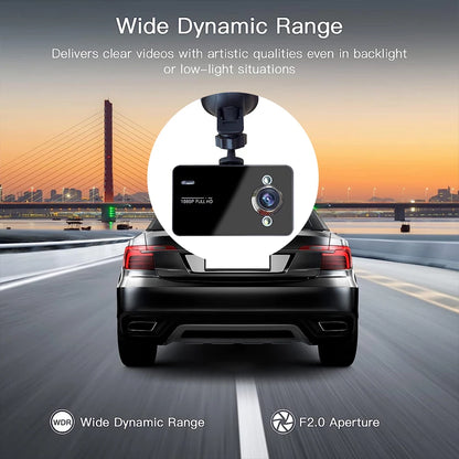 1080P Full HD Car DVR Dash Cam Car Loop Recording Vehicle Driving Recorder Night Vision Support TF 32G 140 Degree View Angle