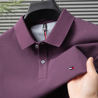 100% pure cotton summer new men's short sleeve high-end custom brand POLO shirt designer exquisite embroidery T-shirt casual top