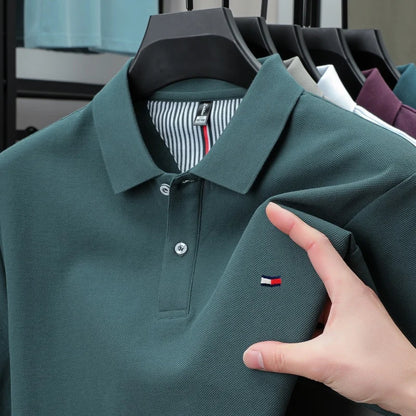 100% pure cotton summer new men's short sleeve high-end custom brand POLO shirt designer exquisite embroidery T-shirt casual top