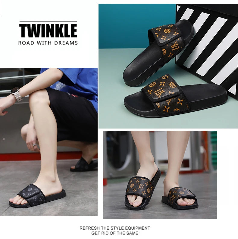 Man Sandal House Slippers Men's Genuine Leather Sandals Comfortable  Man Summer Shoes Sale Genuine Mens Slipper Flip Flop Slides