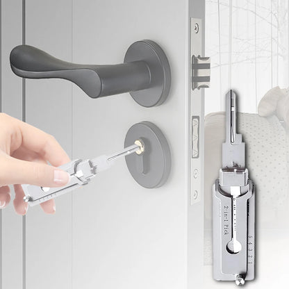SS001 Stainless Steel Key Decoder 2 In 1 Precision Hook & Pick Set Lock Decoder O-ring Pickup Kit Maintenance Repair Hand Tools