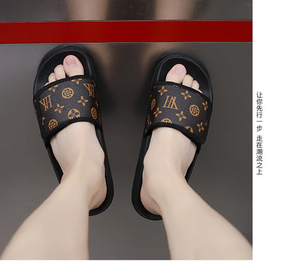 Man Sandal House Slippers Men's Genuine Leather Sandals Comfortable  Man Summer Shoes Sale Genuine Mens Slipper Flip Flop Slides