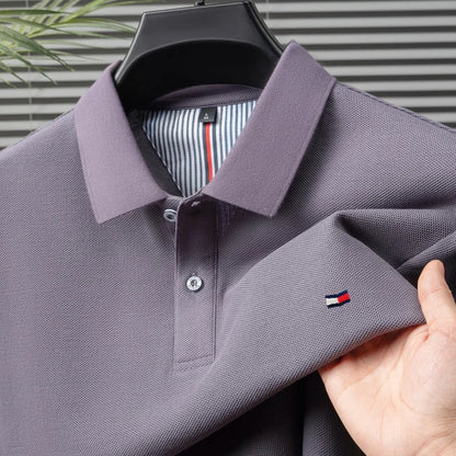 100% pure cotton summer new men's short sleeve high-end custom brand POLO shirt designer exquisite embroidery T-shirt casual top