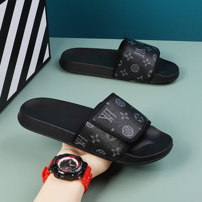 Man Sandal House Slippers Men's Genuine Leather Sandals Comfortable  Man Summer Shoes Sale Genuine Mens Slipper Flip Flop Slides