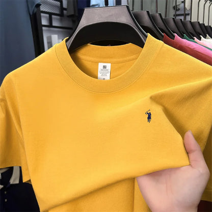 100_ cotton men's short sleeve T-shirt fashion brand Paul Pony embroidery summer new high-end comfortable casual round neck top