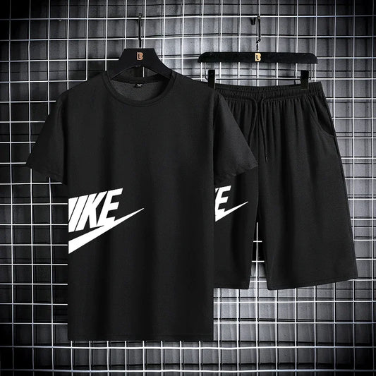 2025 New Fashion Casual Trend Men's Sportswear Set - short-sleeved T-shirt and summer outdoor sports shorts set, running set, tw