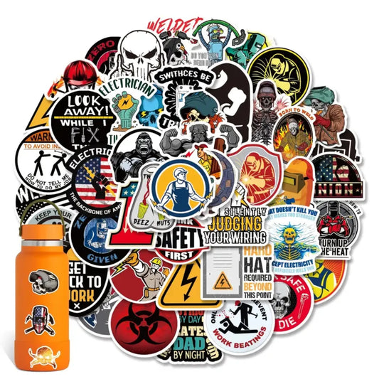 Funny welder vinyl stickers for toolbox and helmet