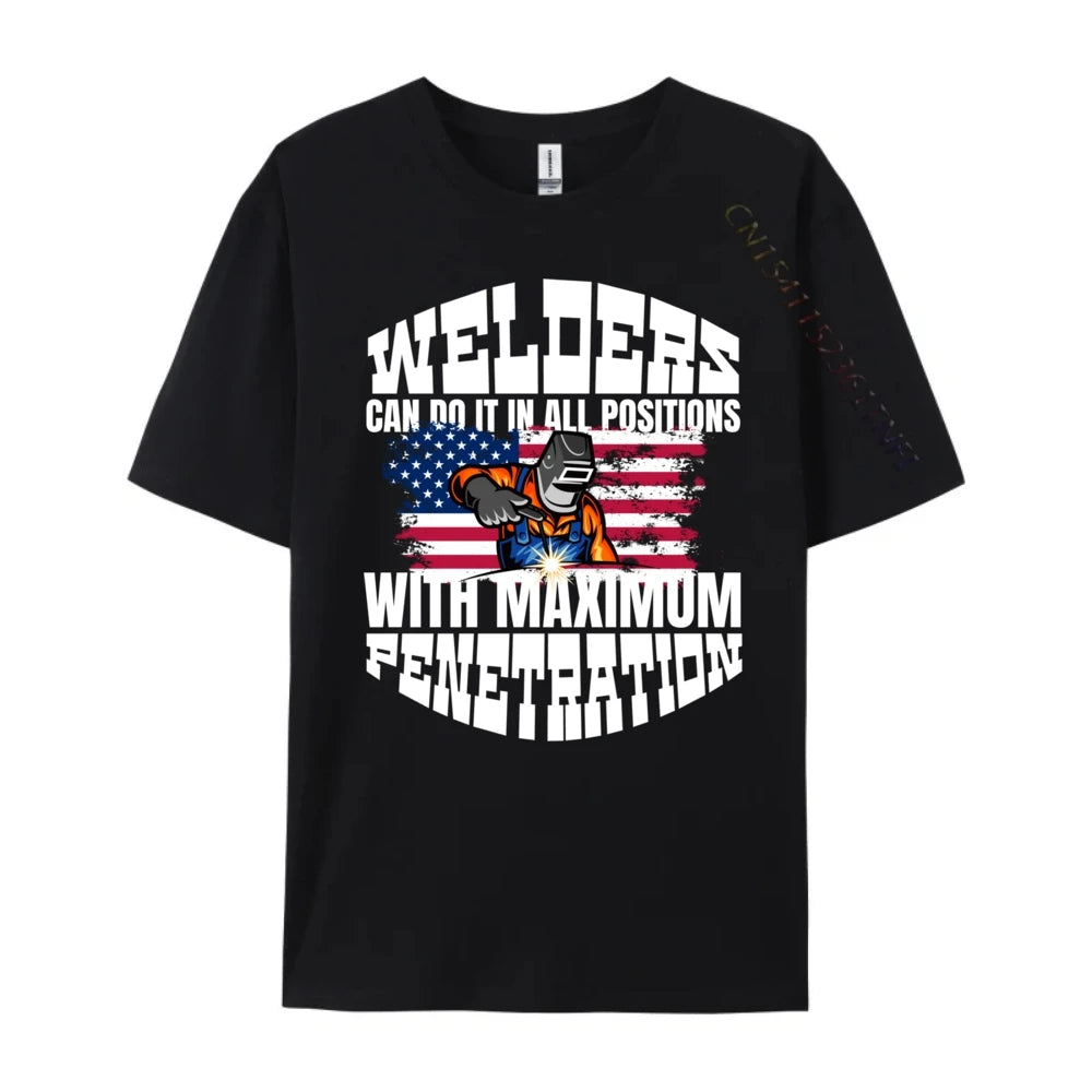 Welders Fabrication Steel Mig Arc Tig Welding Metal Workers Vintage T Shirt Men Man Men Clothing Illustration Tee Men's Clothing