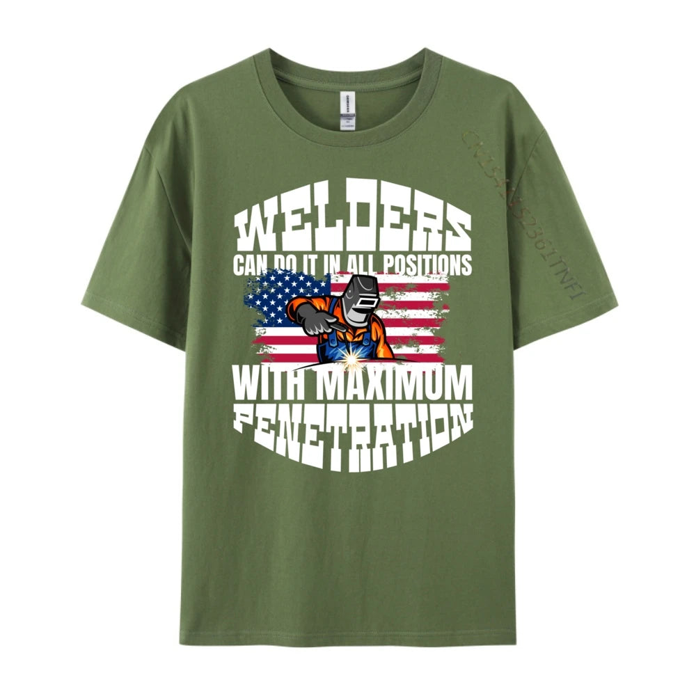 Welders Fabrication Steel Mig Arc Tig Welding Metal Workers Vintage T Shirt Men Man Men Clothing Illustration Tee Men's Clothing