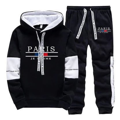 Hot Sale Men's Tracksuit Hooded Long Sleeves Casual Single Piece Sports Sweatshirts And Daily Sweatpants Comfort Outdoor Jogging